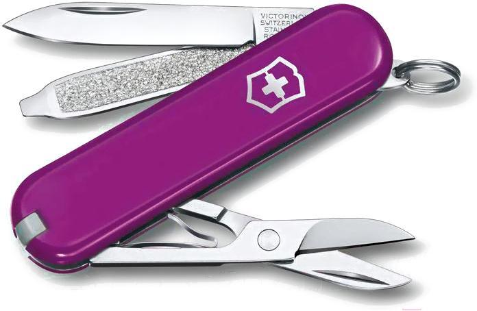 

Туристический нож Victorinox перочинный Classic Tasty Grape 58мм 7функц. [0.6223.52G], Мультитул Victorinox 0.6223.52G (пурпурный)