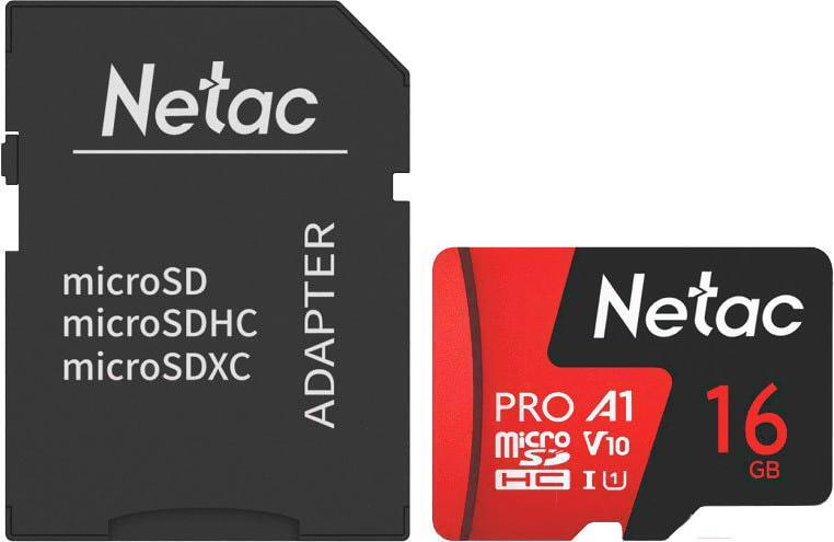 

Карта памяти Netac MicroSD card P500 Extreme Pro 16GB [NT02P500PRO-016G-R], Карта памяти Netac P500 Extreme Pro 16GB NT02P500PRO-016G-R (с адаптером)
