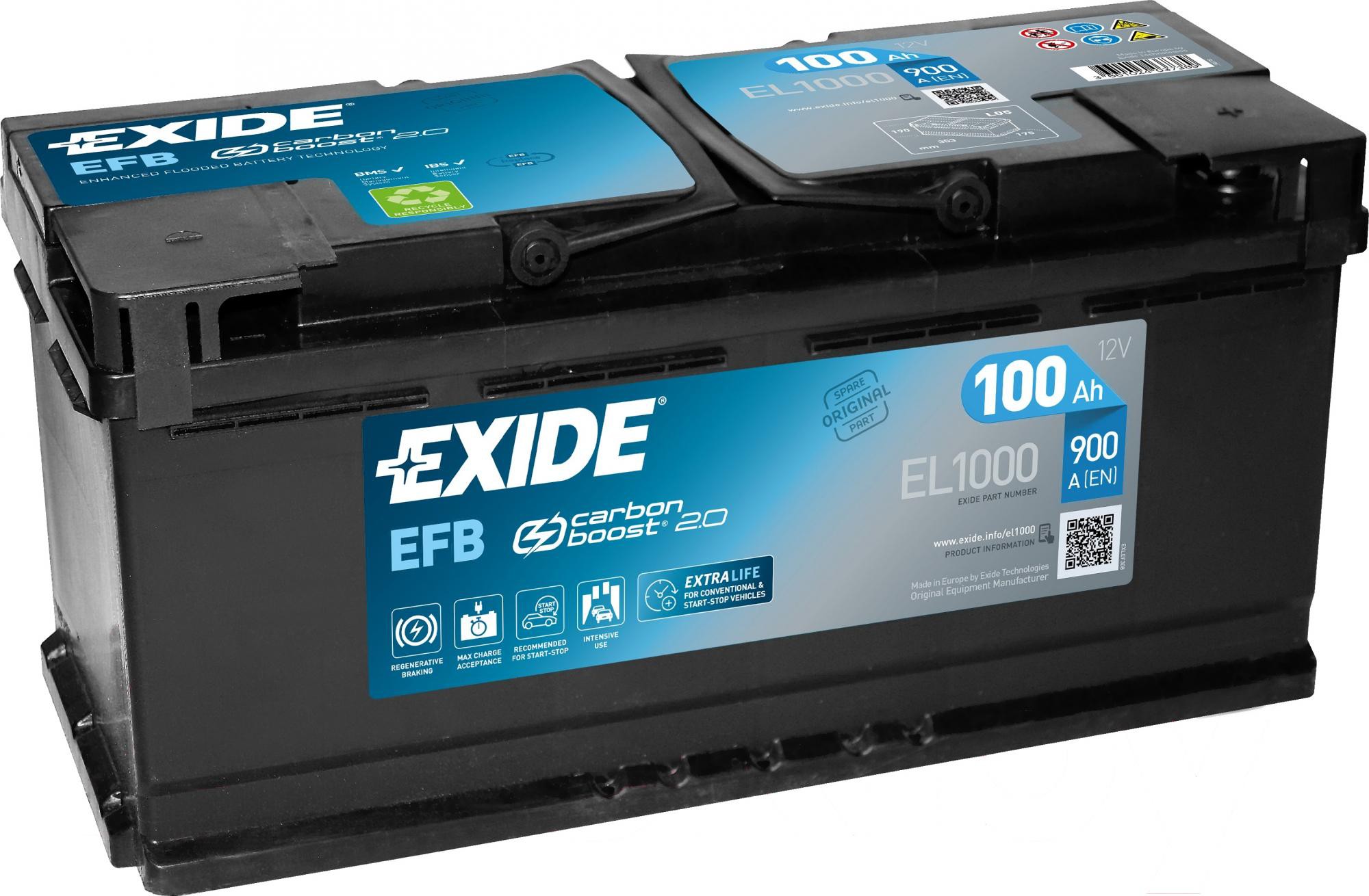 

Аккумулятор Exide Start-Stop EFB R+ (EL1000)