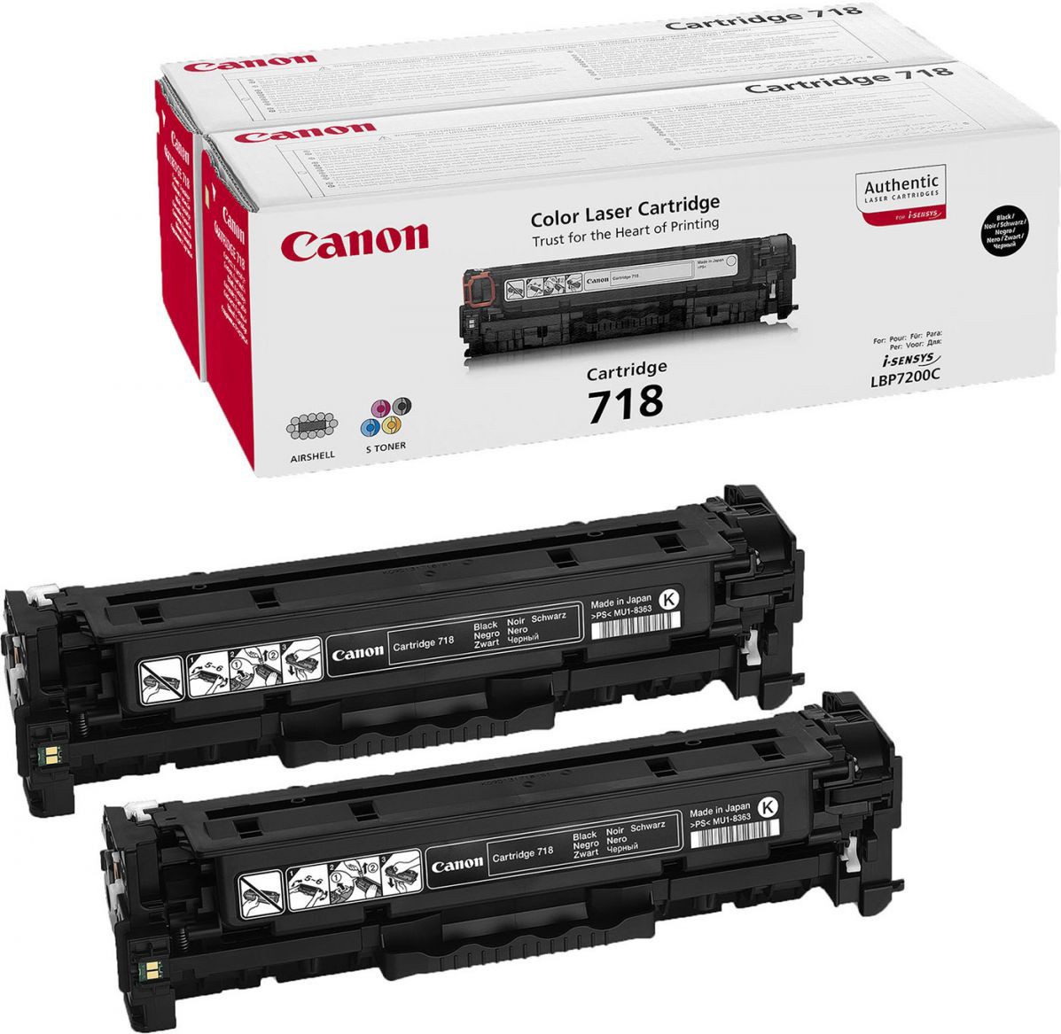 

Картридж для принтера Canon 718 Black twin pack (2662B005AA), Тонер Картридж Canon 718 черный двойная упаковка (2662B005)