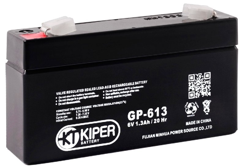 

Батарея для ИБП Kiper GP-613 (6V/1.3Ah), GP-613 6V/1.3Ah