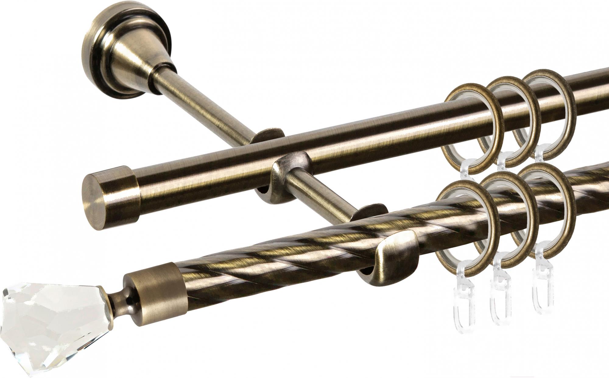 

Карниз АС ФОРОС Grace D16K/16Г + наконечники Корона 1.4м антик, Grace D16K/16Г + наконечники Корона 1.4м