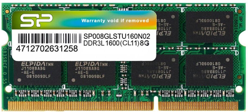 

Оперативная память Silicon-Power SO-DIMM DDR 3L DIMM 8Gb PC12800 1600Mhz [SP008GLSTU160N02], Оперативная память Silicon-Power SO-DIMM DDR 3L DIMM 8Gb PC12800 1600Mhz SP008GLSTU160N02