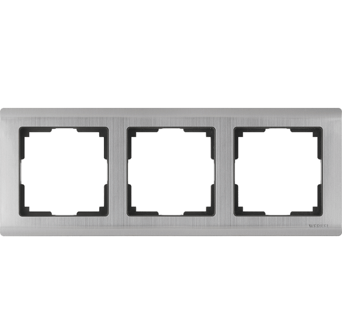 

Рамка для выключателя и розетки Werkel Metallic 3 поста WL02-Frame-03 глянцевый никель [a028861], Metallic 3 поста WL02-Frame-03