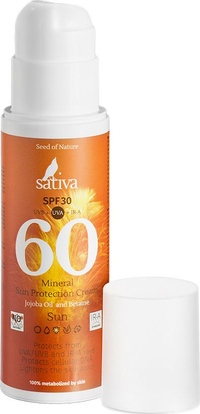 

Крем солнцезащитный Sativa Минеральный №60 SPF30 150мл, Минеральный №60 SPF30 150мл