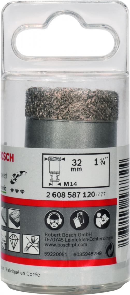 

Алмазная коронка Bosch 32мм DRY SPEED 2608587120, d 32мм Dry Speed