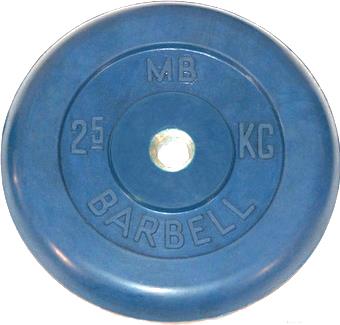 

Диск для штанги MB Barbell d26 мм 2.5 кг синий, d26мм 2.5кг