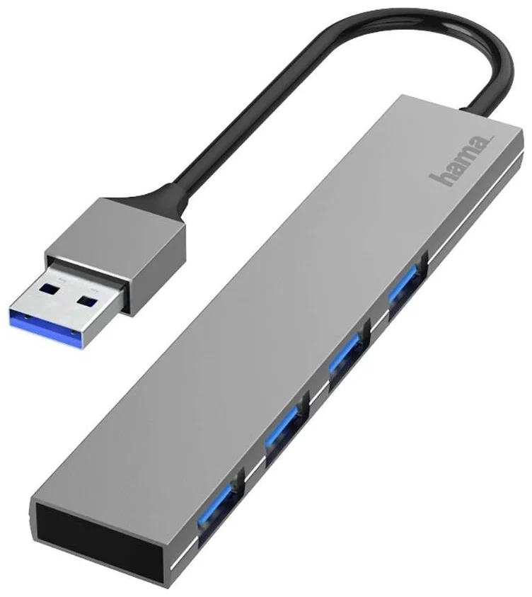 

USB-разветвитель Hama H-200114 серый (00200114)