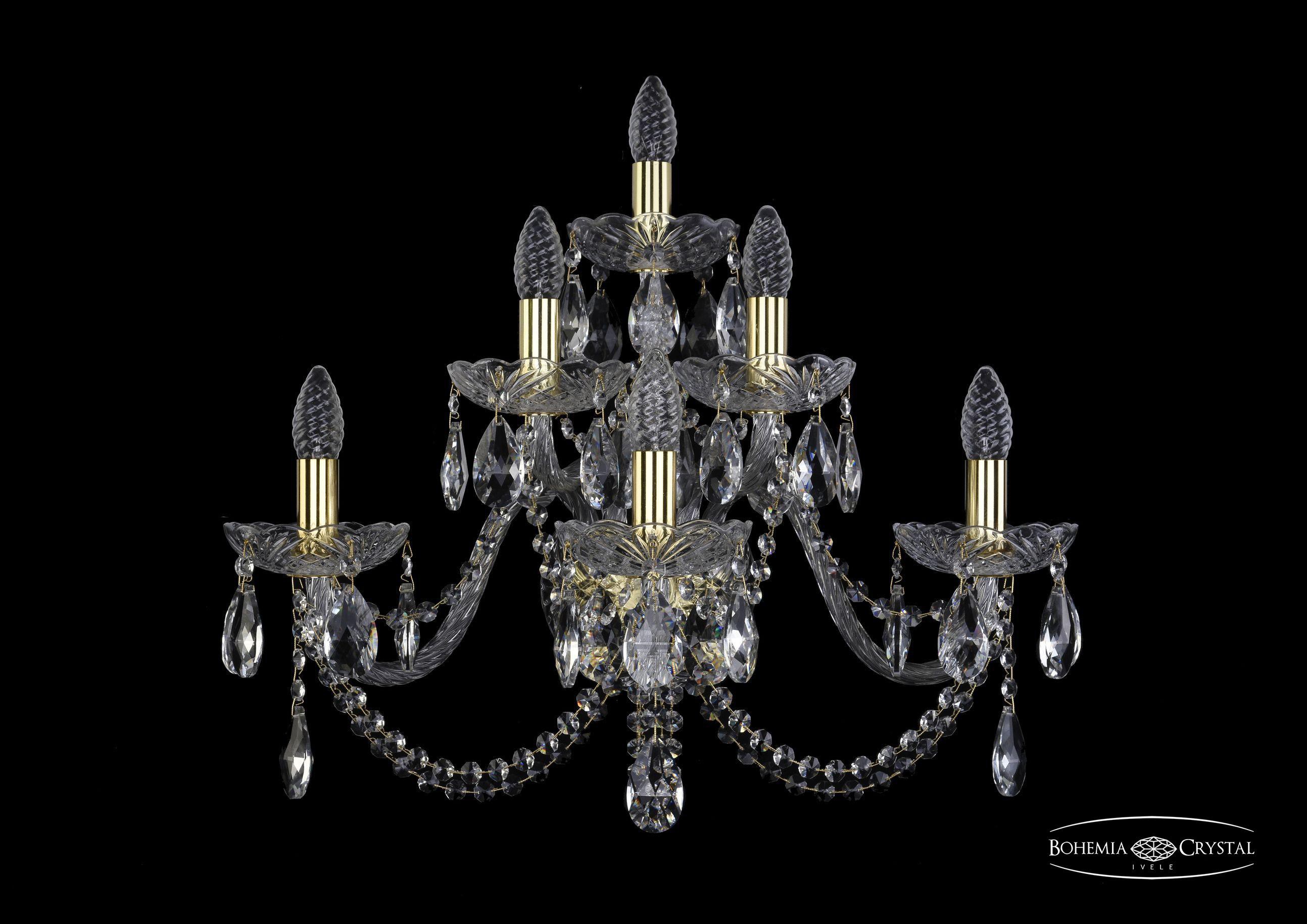 

Подвесная люстра Bohemia Ivele Crystal 1402B/3+2+1/240/XL/G, Бра Bohemia Ivele Crystal 1402B/3+2+1/240/XL/G