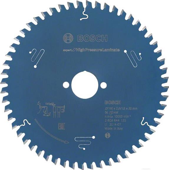 

Диск пильный Bosch 2.608.644.135, Freud 190x30x2.6/1.6x56T Expert for HPLam