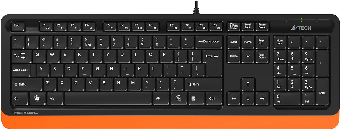 

Клавиатура A4Tech Fstyler FK10 USB черный/оранжевый [FK10 ORANGE], Клавиатура A4 Fstyler FK10 черный/оранжевый