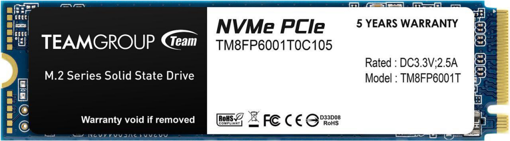 

SSD диск Team Group M.2 2280 1TB [TM8FP6001T0C101], SSD диск Team MP33 1TB (TM8FP6001T0C101)