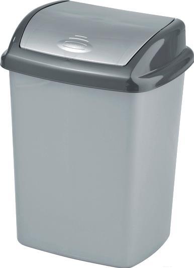 

Мусорное ведро Curver Refuse Bin Swing 25L серый/графитовый [05322-877-60], Refuse Bin Swing 25L