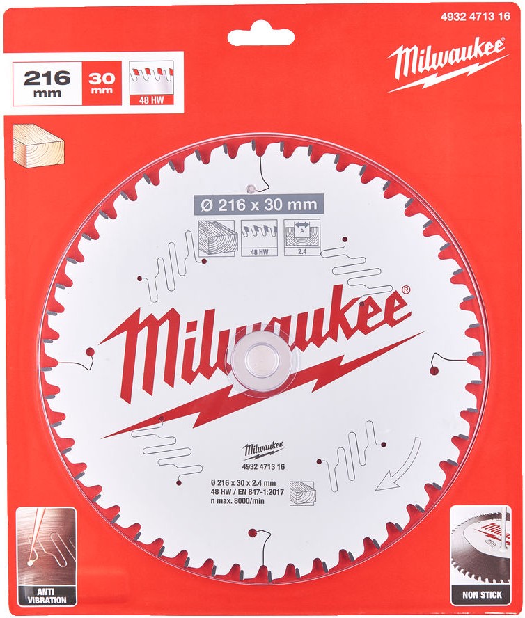 

Диск пильный Milwaukee по дереву D 216х30х2,4 мм 48Z 1 шт [4932471316], Диск пильный Milwaukee по дереву D 216х30х2,4 мм 48Z 1 шт 4932471316