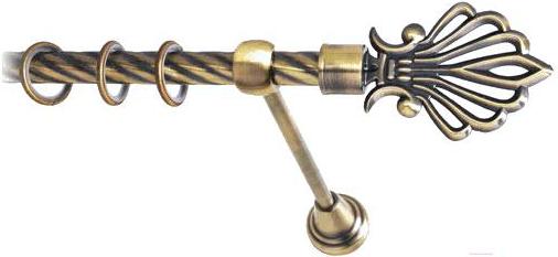 

Карниз Lm Decor Веер 006 1р витой 1.8м антик, Веер 006 1р витой 16мм 1.8м