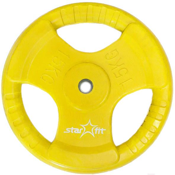 

Диск для штанги Starfit BB-201 15 кг желтый, BB-201 15кг
