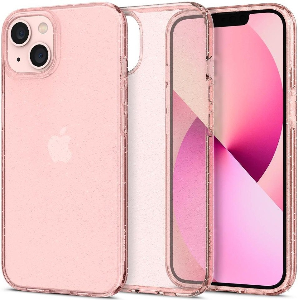 

Чехол для iPhone 13 гелевый с блестками Spigen SGP Liquid Crystal Glitter прозрачный розовый