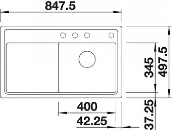 

Кухонная мойка Blanco ZENAR 45 S-F белая [523795], ZENAR 45 S-F