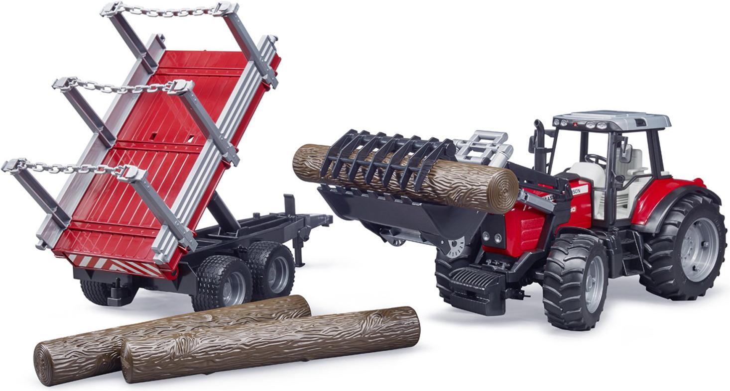 

Трактор игрушечный Bruder Massey Ferguson c манипулятором и прицепом [02-046], Massey Ferguson c манипулятором и прицепом