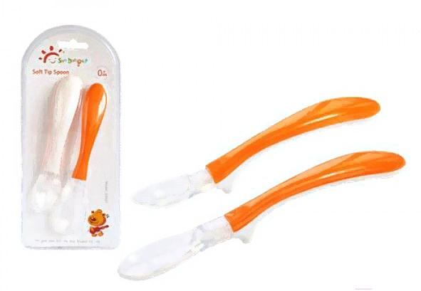 

Ложка для кормления Sun Delight 33037 с мягким окончанием 2шт оранжевый/белый, 33037 с мягким окончанием 2шт