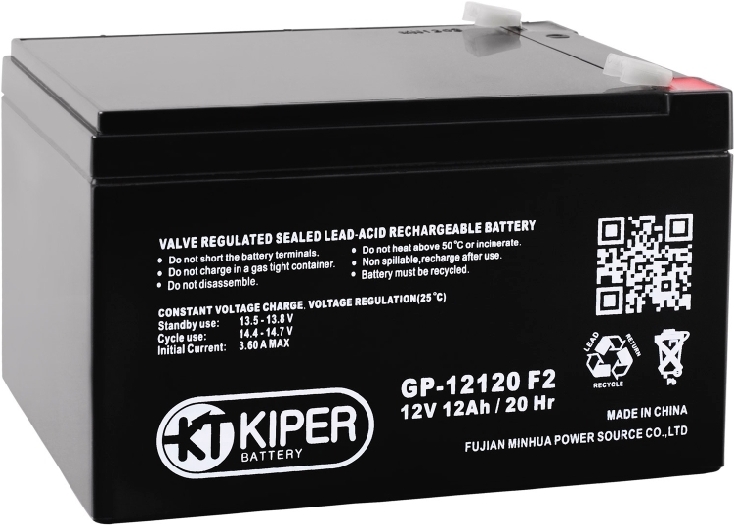 

Батарея для ИБП Kiper GP-12120 (12V/12Ah), Аккумулятор для ИБП Kiper GP-12120 F2 (12В/12 А·ч)