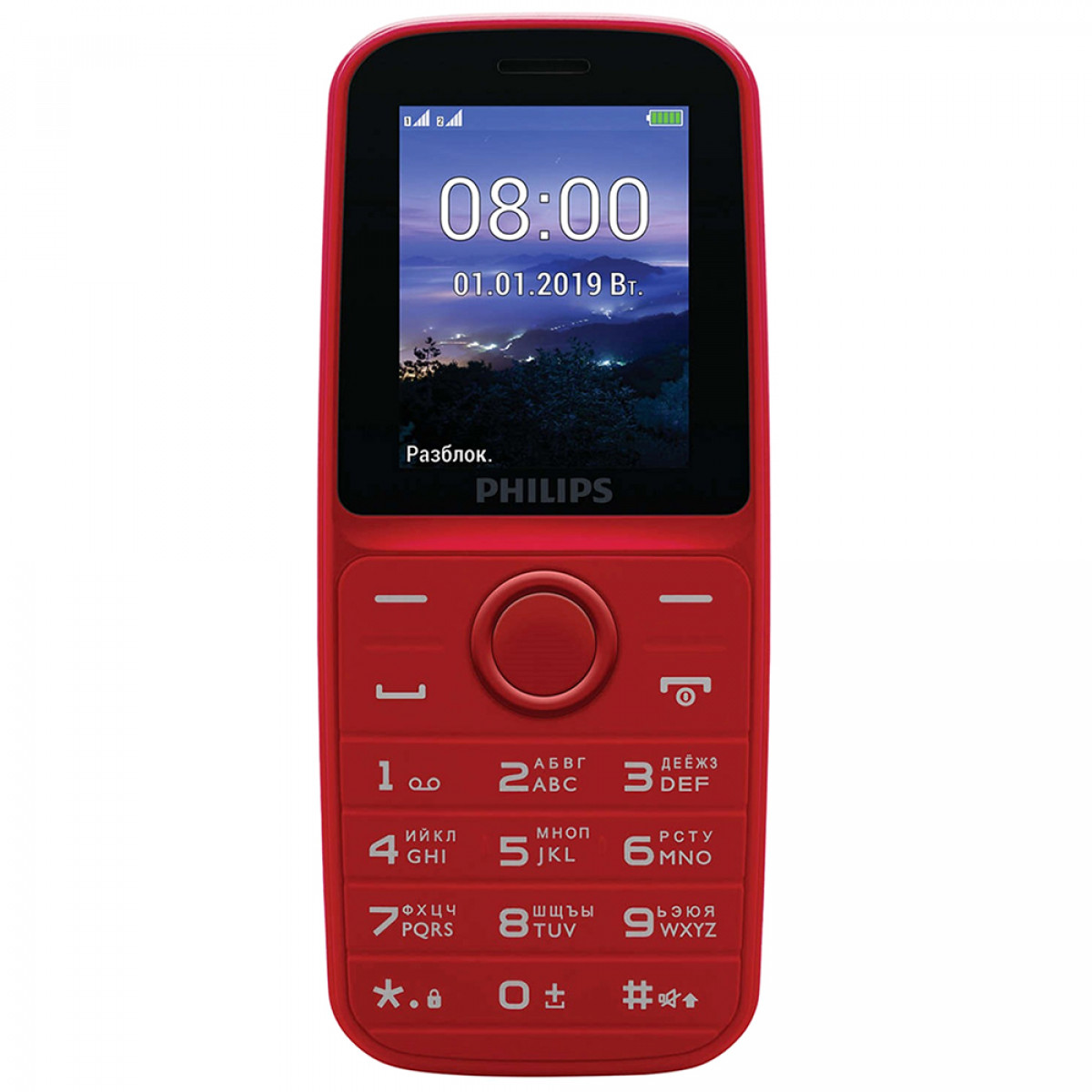 

Мобильный телефон Philips Xenium E109 Red, Xenium E109