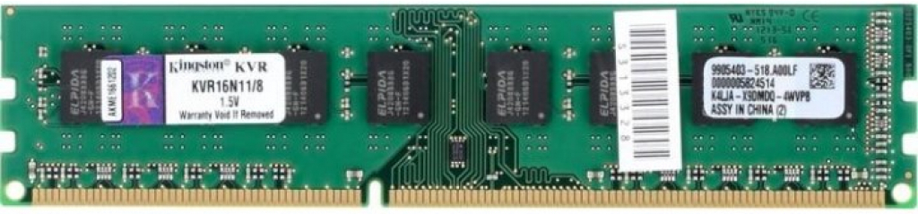 

Оперативная память Kingston DIMM 8GB PC12800 DDR3 [KVR16N11/8WP], Оперативная память Kingston ValueRAM 8GB DDR3 PC3-12800 (KVR16N11/8WP)