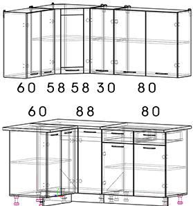 

Кухонный гарнитур Интерлиния Мила 12x17 вудлайн кремовый, Мила 12x17
