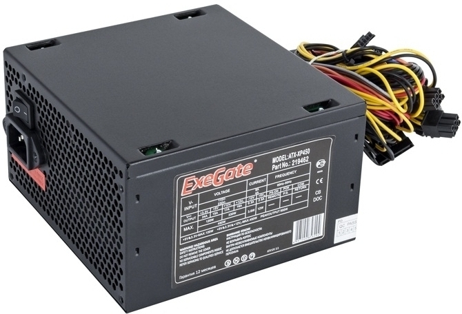 

Блок питания ExeGate XP450 450W [EX219461RUS], Блок питания для компьютеров ExeGate XP450 450W EX219461RUS