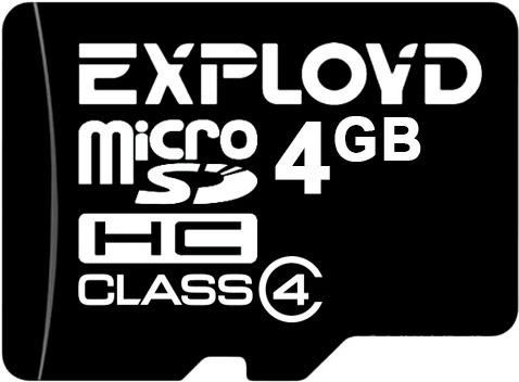 

Карта памяти Exployd microSDHC (Class 4) 4GB [EX004GCSDHC4-W/A-AD], microSDHC Class 4 4GB