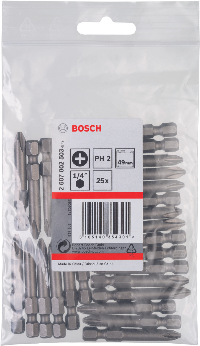 

Набор оснастки Bosch 2.607.002.503, Бита Bosch Extra Hart 49мм PH2 (-25-) 2.607.002.503