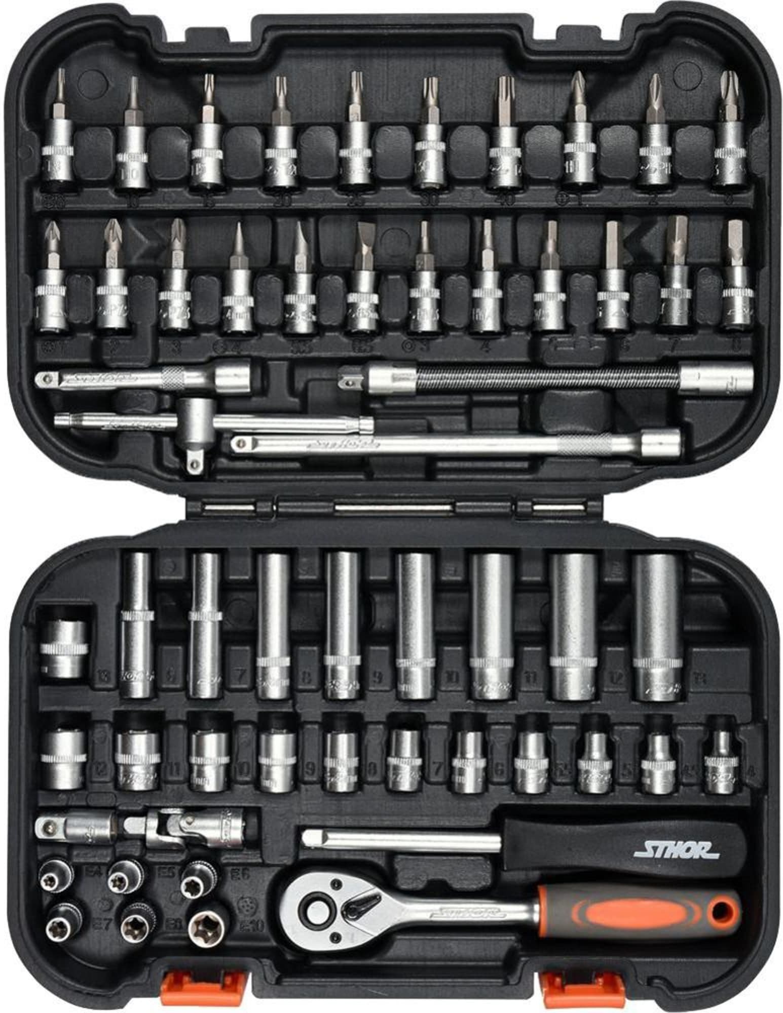 

Набор инструментов Sthor 58643, Набор инструмента 1/4 56пр. (58643) Sthor