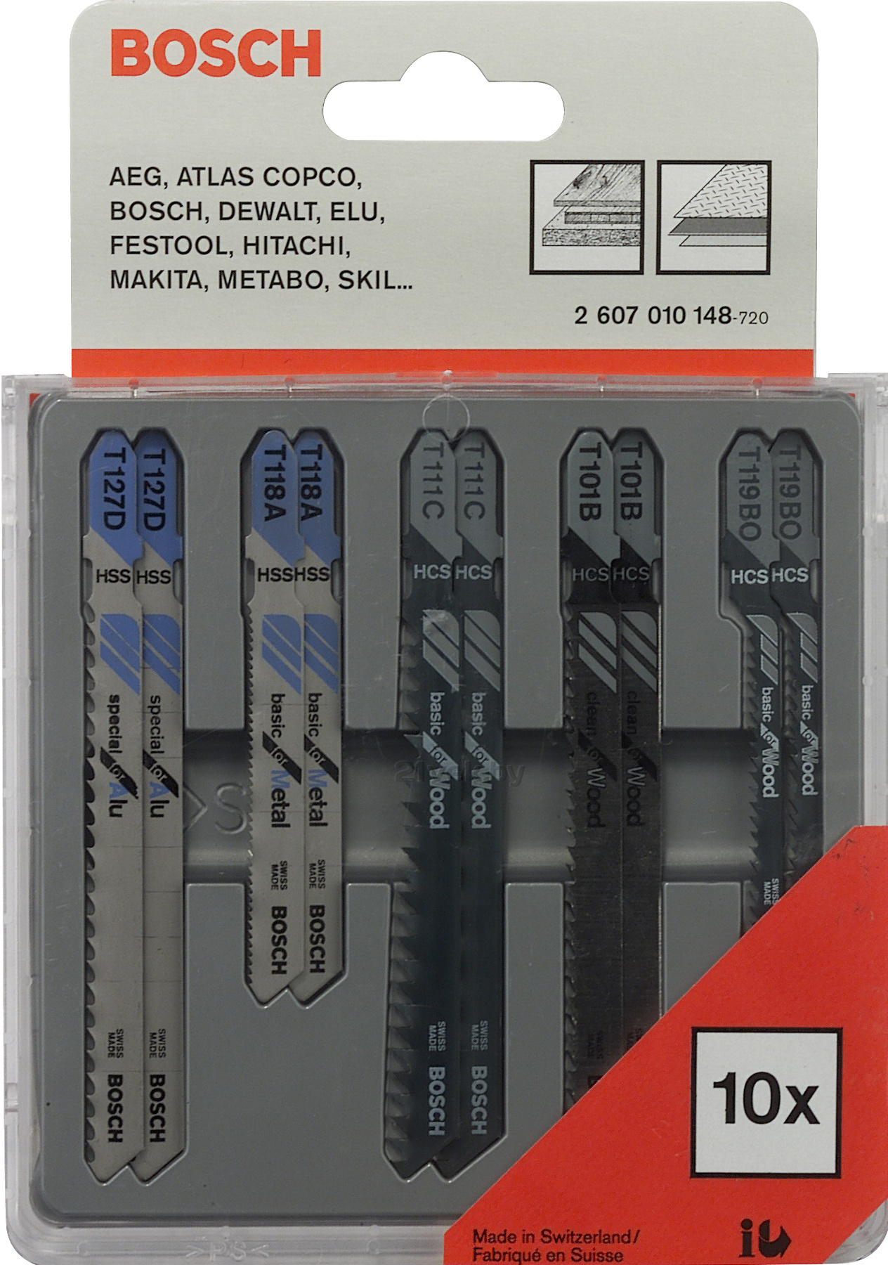 

Пилка для лобзика Bosch Набор Metal and Wood 10 шт [2.607.010.148], Пилка для лобзика Bosch Набор Metal and Wood 10 шт 2.607.010.148