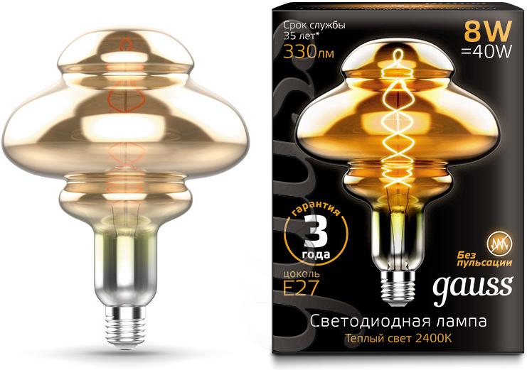 

Gauss Лампа Gauss Led Vintage Filament Flexible BD160 8W E27 160*210mm Gray 2400K 1/6 [162802008], Лампа Gauss Led Vintage Filament Flexible BD160 8W E27 160*210mm Gray 2400K 1/6