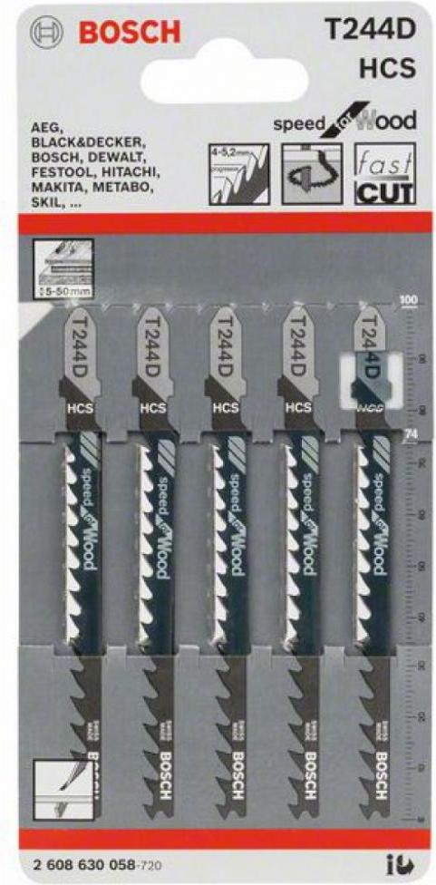 

Пилка для лобзика Bosch T 244 D Speed for Wood 5шт [2.608.630.058], Пилка для лобзика Bosch T 244 D Speed for Wood 5шт 2.608.630.058