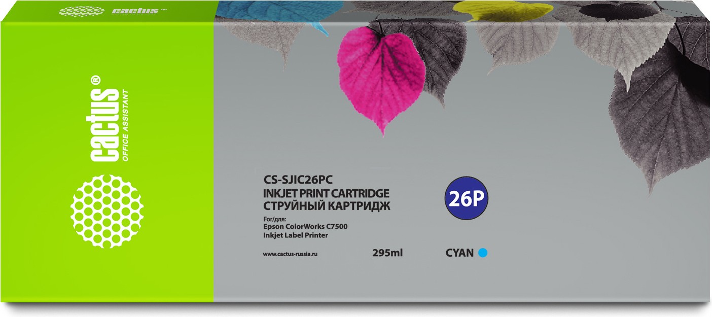 

Картридж струйный CACTUS C33S020619 голубой (CS-SJIC26PC)
