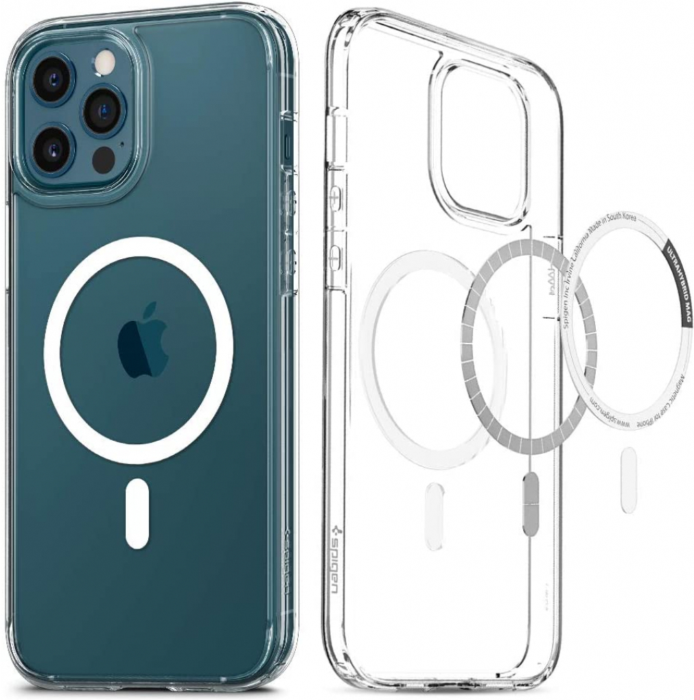 

Чехол для iPhone 12 Pro Max гибридный Spigen SGP Ultra Hybrid Magsafe прозрачно-белый
