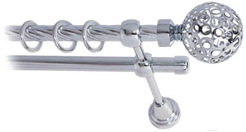 

Карниз Lm Decor Ажур 095 2р витой 16мм 1.6м хром, Ажур 095 2р витой 16мм 1.6м