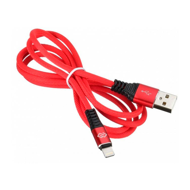 

Кабель Digma USB A(m) Lightning (m) 3м красный, USB A(m) Lightning (m) 3м