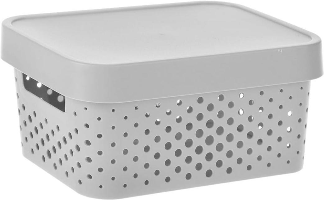 

Корзина для хранения Curver Infinity 4.5L + LID Dot серый [04760-099-00], Корзина Curver Infinity 04760-099-00 (светло-серый)