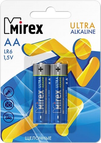 

Батарейка Mirex AA LR6 2шт [LR6-E2], Батарейка Mirex AA LR6 2шт LR6-E2