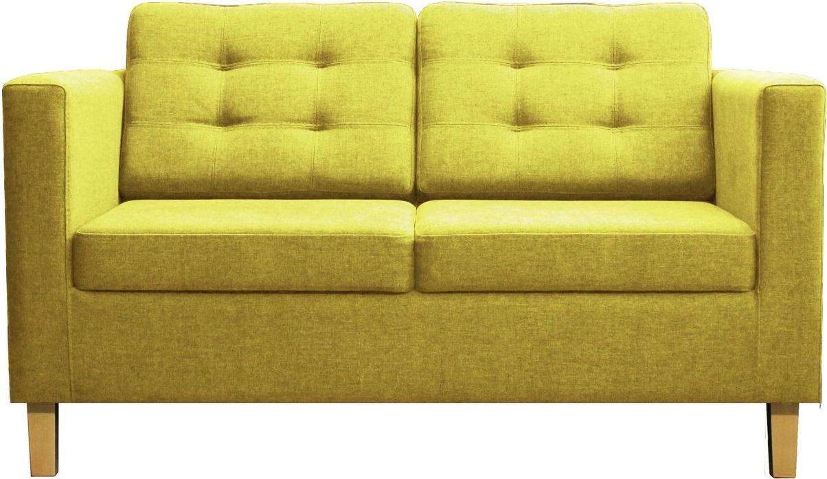 

Диван Brioli Дилли клетка Д двухместный светлые ножки J9 желтый, Дилли клетка Д двухместный светлые ножки