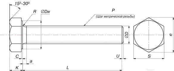 

ЕКТ VZ011573 шестигранный 50шт, Болт ЕКТ VZ011573 шестигранный 50шт