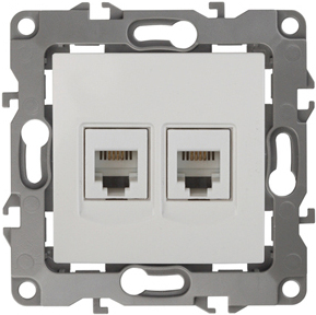 

Розетка ЭРА 12-3106-01 телефонная двойная 2XRJ11 белый [Б0014717], Розетка ЭРА 12-3106-01 телефонная двойная 2XRJ11 Б0014717 белый
