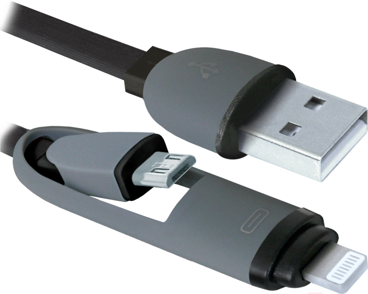 

Кабель Defender USB10-03BP (черный) [87488], Defender USB10-03BP MicroUSB+Lightning 1m 87488