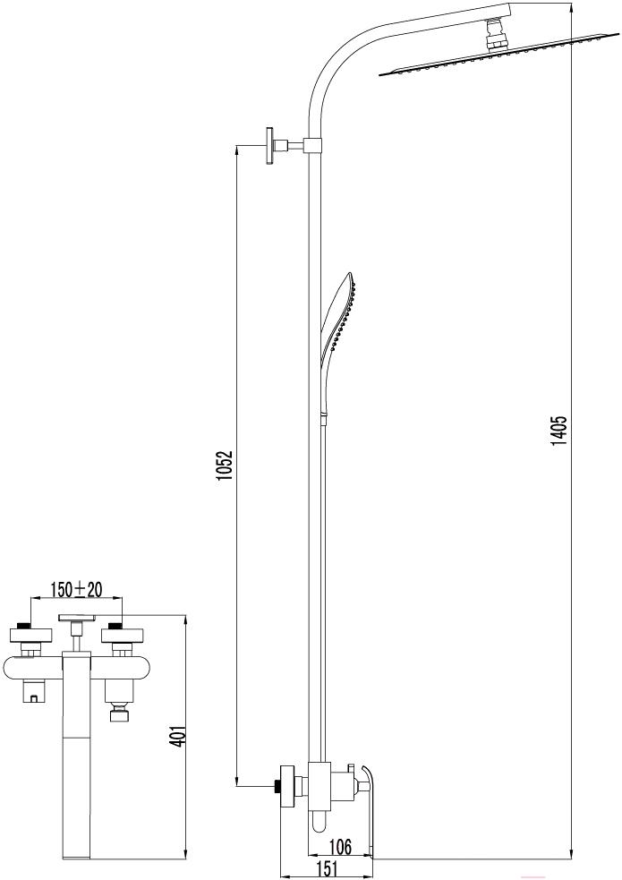 

Душевая система Lemark Melange [LM4960CW], Melange