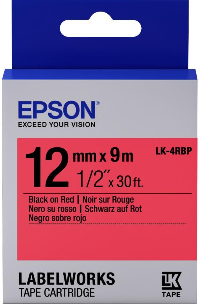 

Расходный материал Epson Лента пастельная LC-4RBP9 12мм, Красн./Черн., 9м [(C53S654007)], Картридж Epson LK4RBP Pastel Blk/Red 12/9 C53S654007