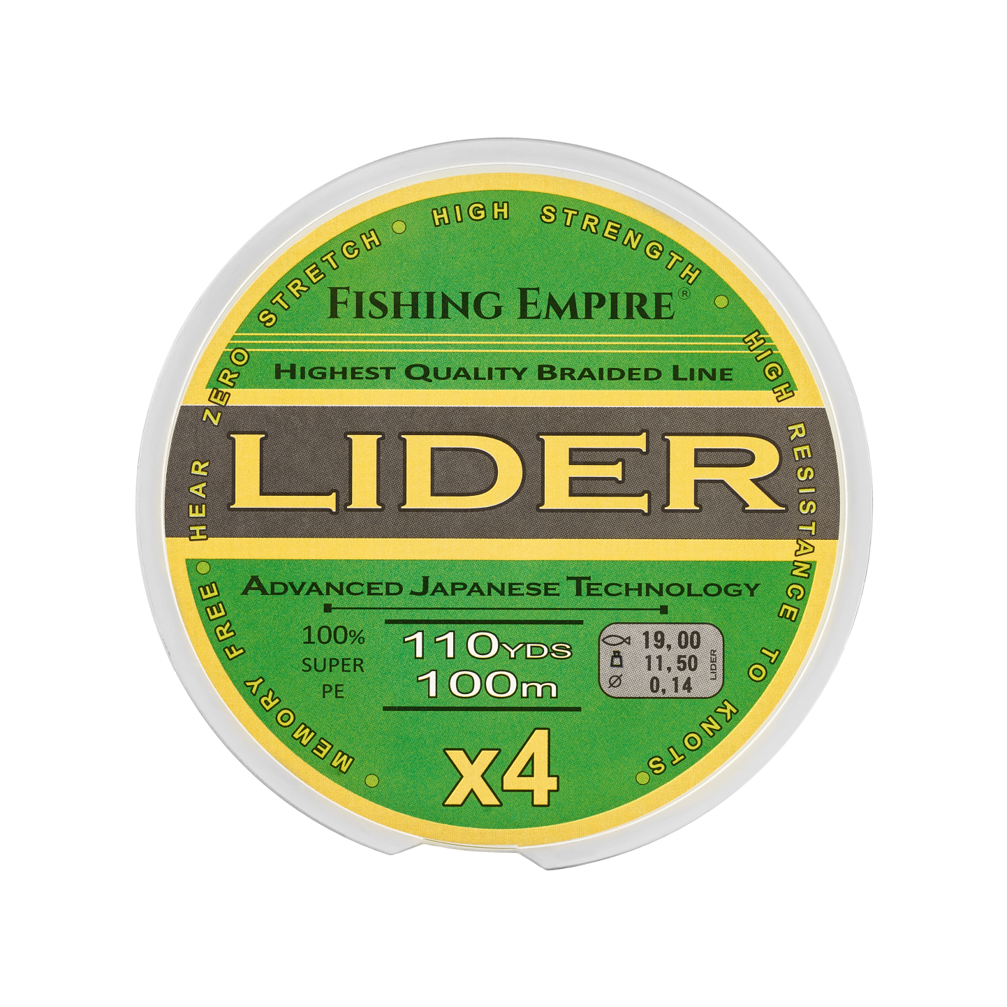 

Плетеная леска Lider FLUO 100 м 0,18 мм Yellow [001-180], Плетеная леска Lider FLUO 100 м 0,18 мм 001-180 Yellow