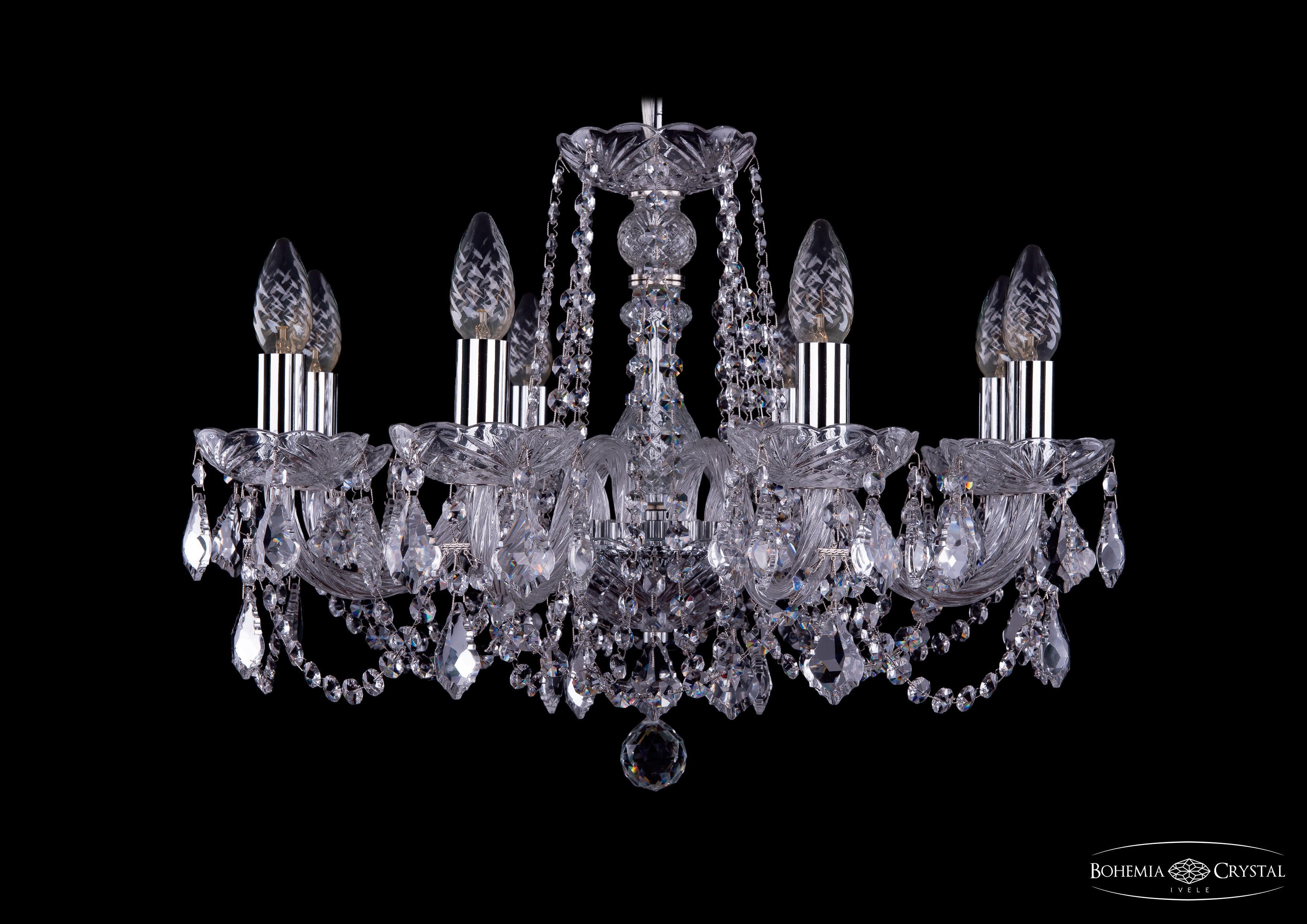 

Подвесная люстра Bohemia Ivele Crystal 1402/8/195/Ni/Leafs