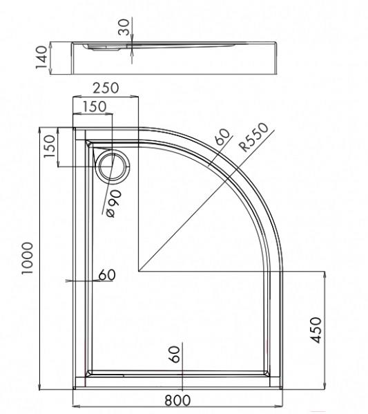 

Душевой поддон Omnires Riverside 80x100 L, Riverside 80x100 L